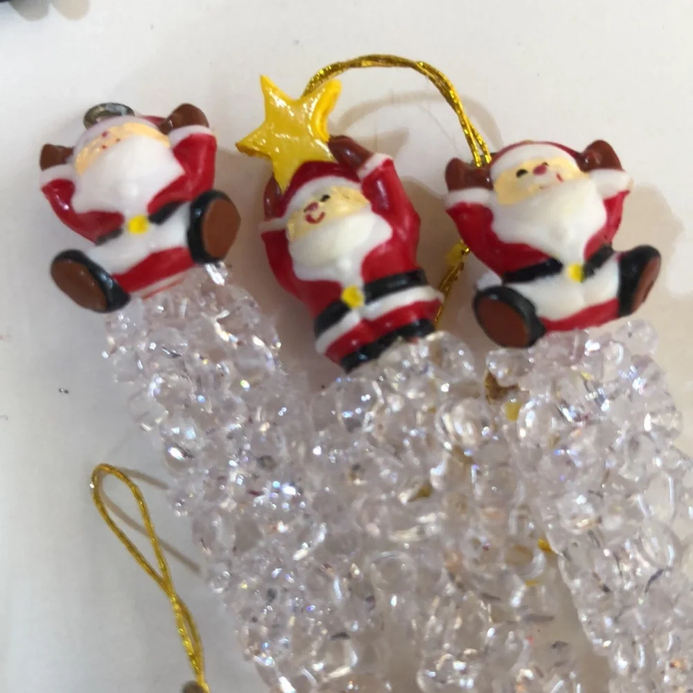 Icicle Ornaments with Santa TINY ICICLE ORNAMENTS miniature ornaments Ice